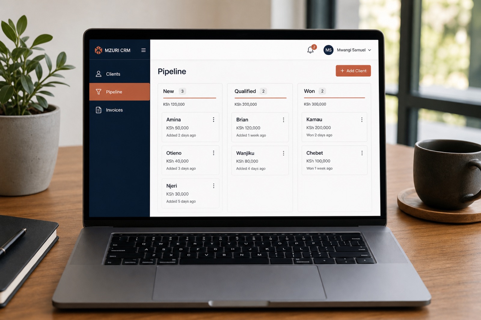 CRM & pipeline: Clients, quotes, and invoices without the spreadsheet