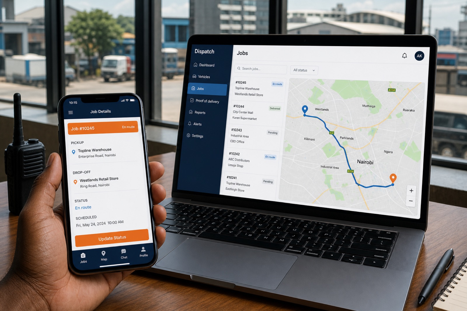 Dispatch & fleet: Jobs, routes, and proof of delivery on the move